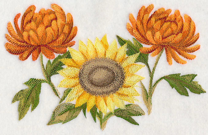 Chrysanthemums and Sunflower in Watercolor - Image 3