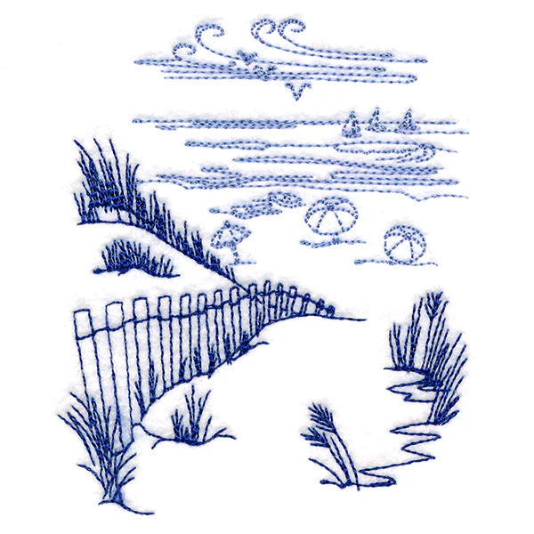 Classic Beach Scene - Ocean Views (Bluework) - Image 5