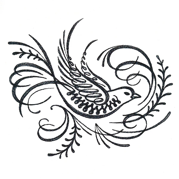 Classic Calligraphy Bird - Image 2