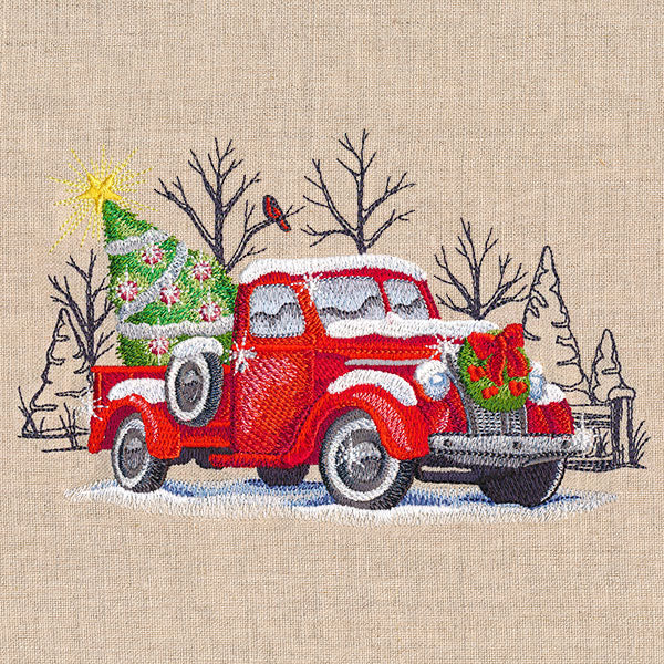 Classic Christmas Retro Truck Scene - Image 7