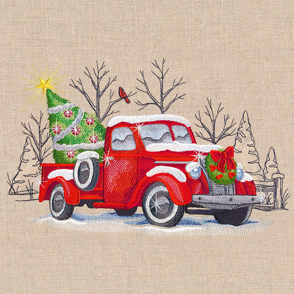 Classic Christmas Retro Truck Scene - Image 9
