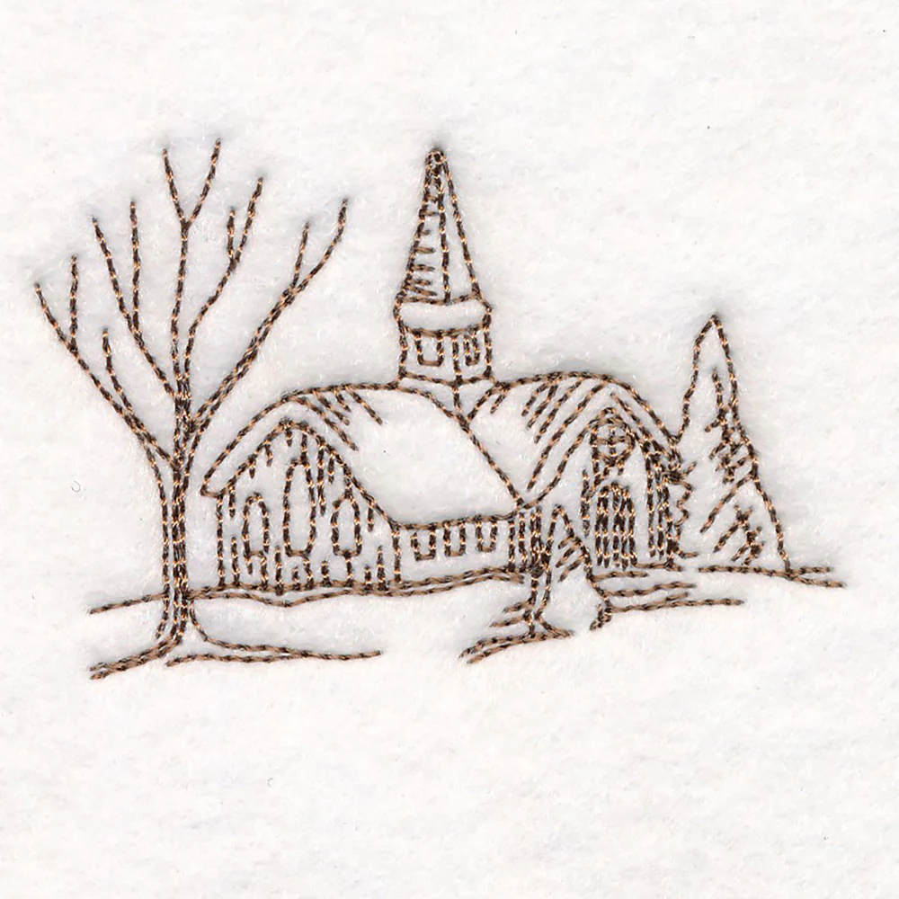 Classic Christmas Scene - Church - Image 4