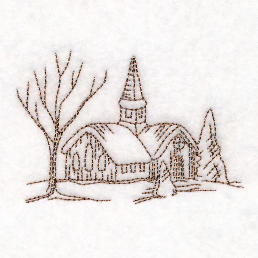 Classic Christmas Scene - Church - Image 7