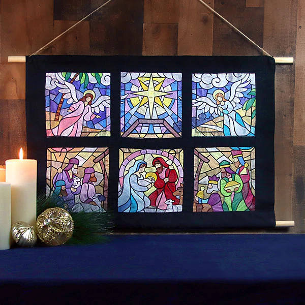 Classic Stained Glass Nativity Scene - Heavenly Angel 1 - Image 10