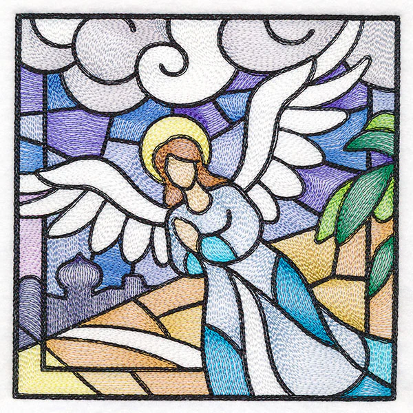 Classic Stained Glass Nativity Scene - Heavenly Angel 2 - Image 5