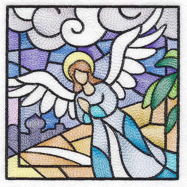 Classic Stained Glass Nativity Scene - Heavenly Angel 2 - Image 7