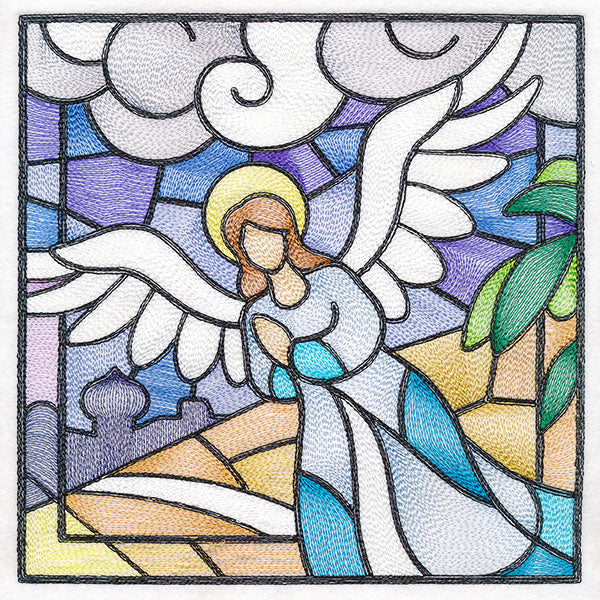 Classic Stained Glass Nativity Scene - Heavenly Angel 2 - Image 9