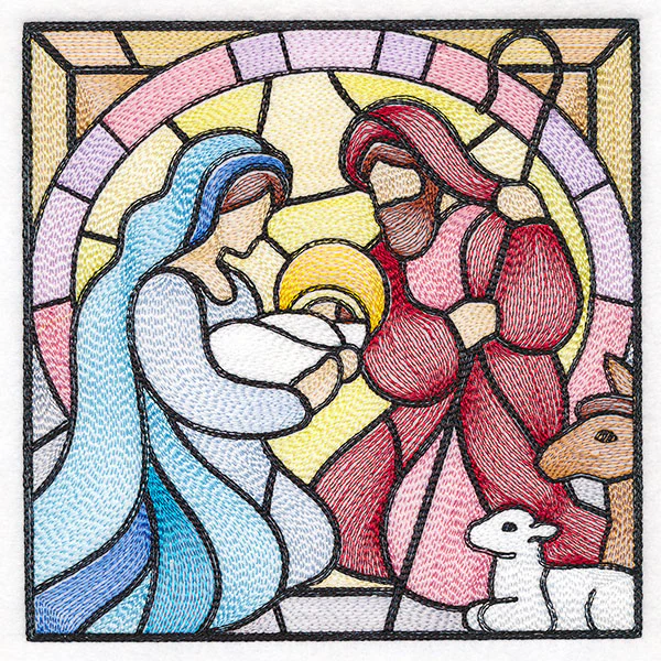 Classic Stained Glass Nativity Scene - The Holy Family - Image 5