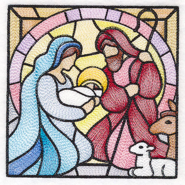 Classic Stained Glass Nativity Scene - The Holy Family - Image 7
