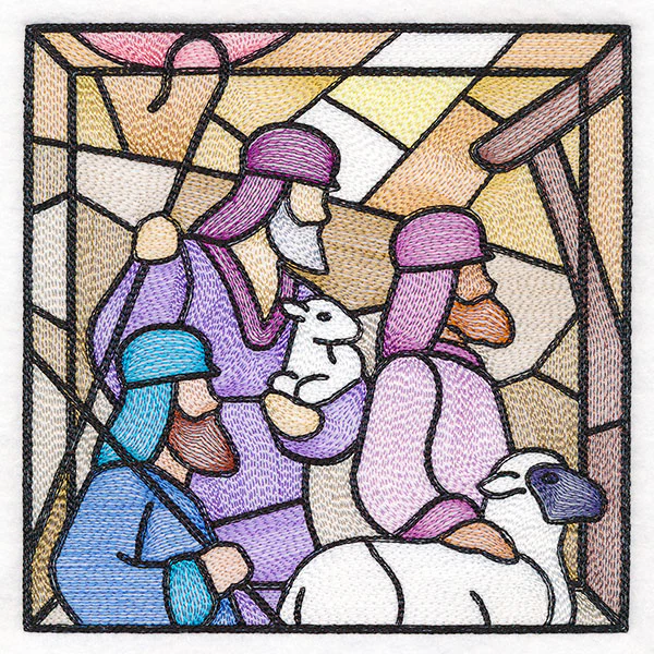 Classic Stained Glass Nativity Scene - The Shepherds - Image 5