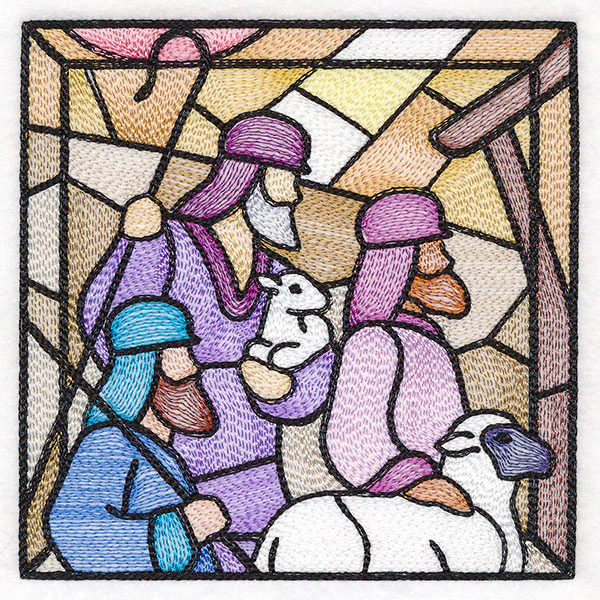 Classic Stained Glass Nativity Scene - The Shepherds - Image 7