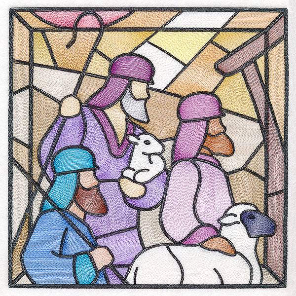 Classic Stained Glass Nativity Scene - The Shepherds - Image 9