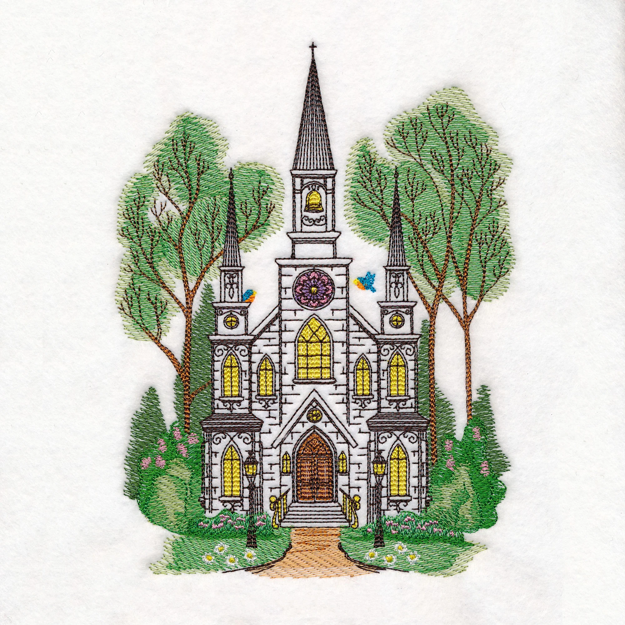 Classic Summer Church Scene - Image 2