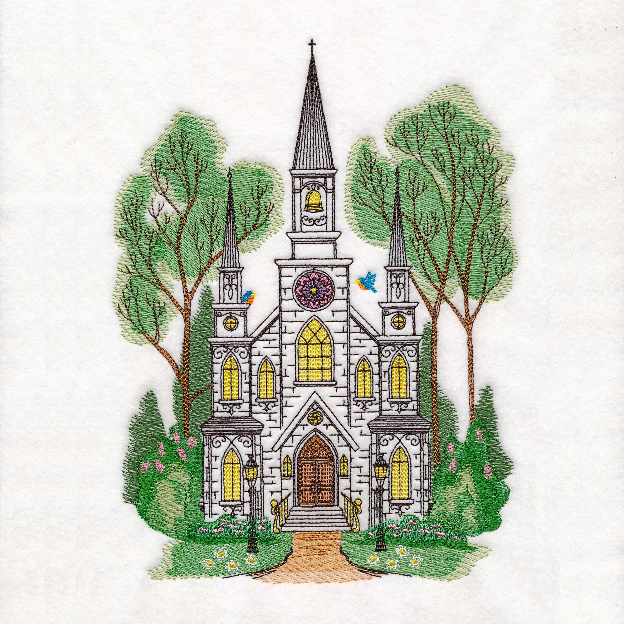 Classic Summer Church Scene - Image 4