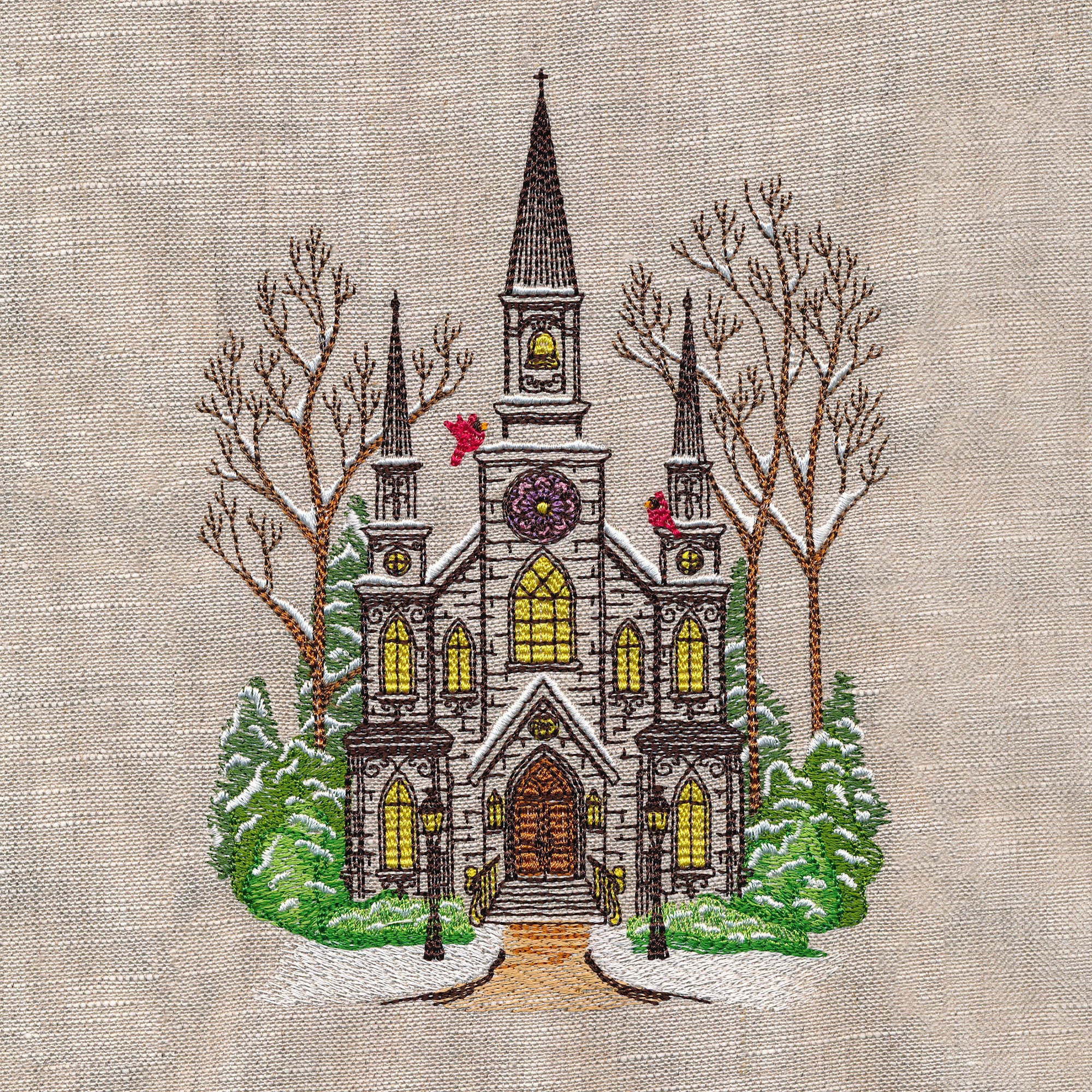 Classic Winter Church Scene - Image 3