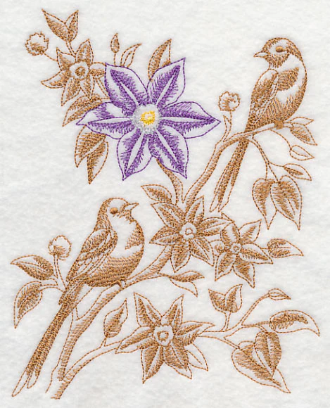 Clematis and Scissortail Flycatcher (Toile) - Image 2