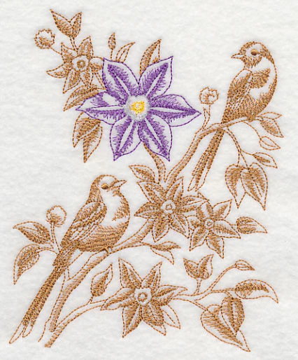 Clematis and Scissortail Flycatcher (Toile) - Image 3