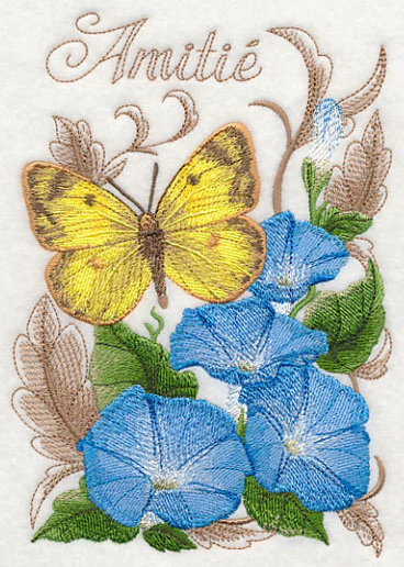 Clouded Yellow Butterfly and Morning Glories - Image 3