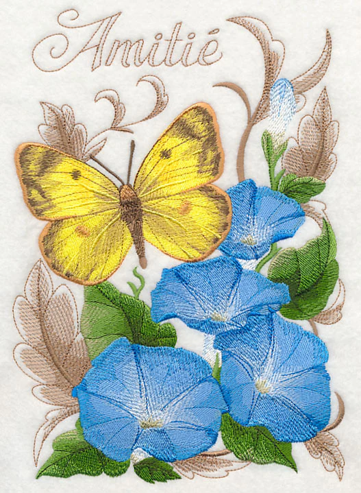 Clouded Yellow Butterfly and Morning Glories - Image 4