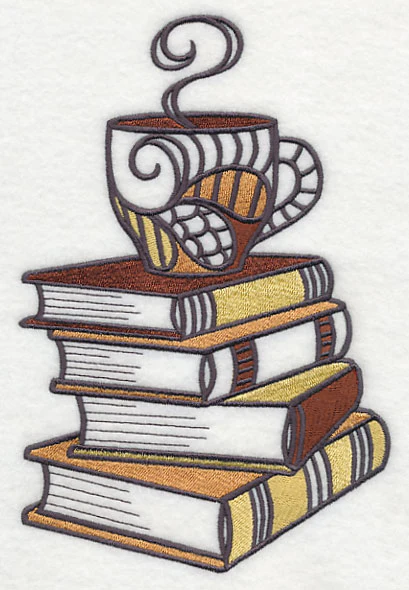 Coffee and Book Stack - Image 3