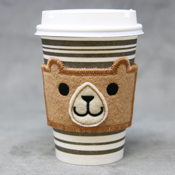 Coffee Cup Cozy - Bear (In-the-Hoop) - Image 4