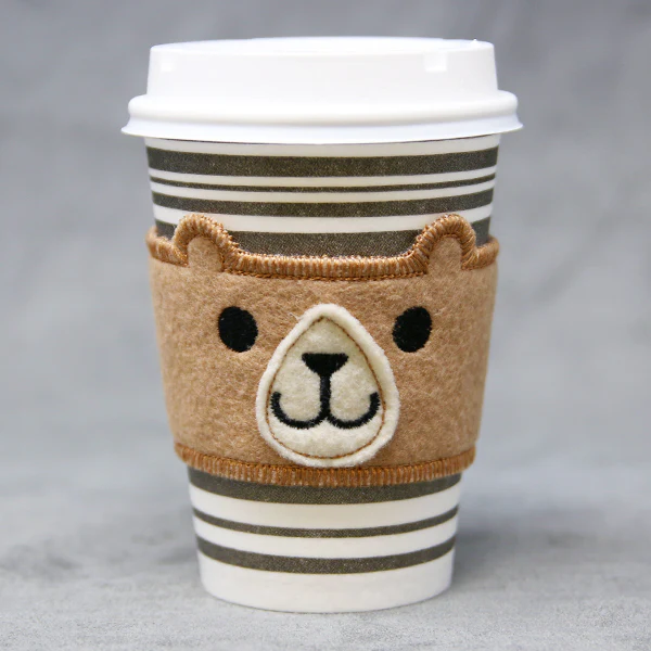 Coffee Cup Cozy - Bear (In-the-Hoop) - Image 7