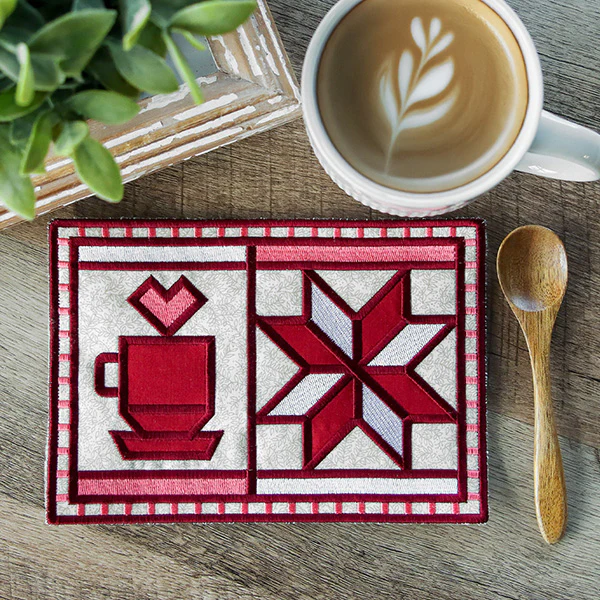 Coffee & Quilts Mug Rug (In-the-Hoop) - Image 5