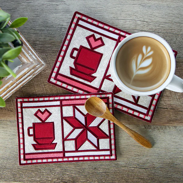 Coffee & Quilts Mug Rug (In-the-Hoop) - Image 6