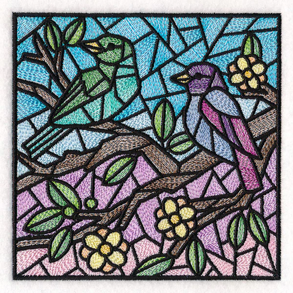 Colorful Birds Stained Glass Square 1 - Image 7