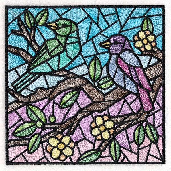 Colorful Birds Stained Glass Square 1 - Image 9