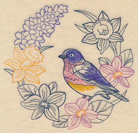 Colors of Spring Bluebird Wreath - Image 2