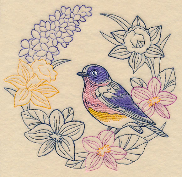 Colors of Spring Bluebird Wreath - Image 6