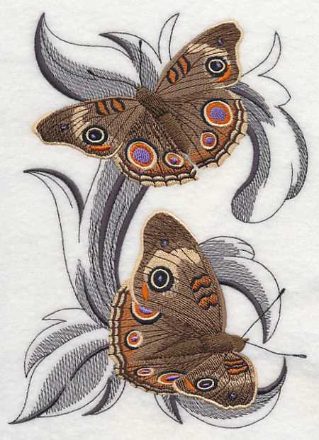Common Buckeye Butterflies with Baroque Background - Image 2