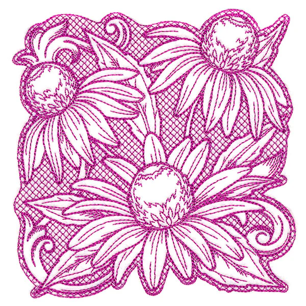 Coneflowers in Autumn Square (Trapunto) - Image 7