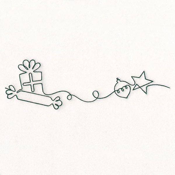 Continuous  Linework Christmas Borders - Gifts