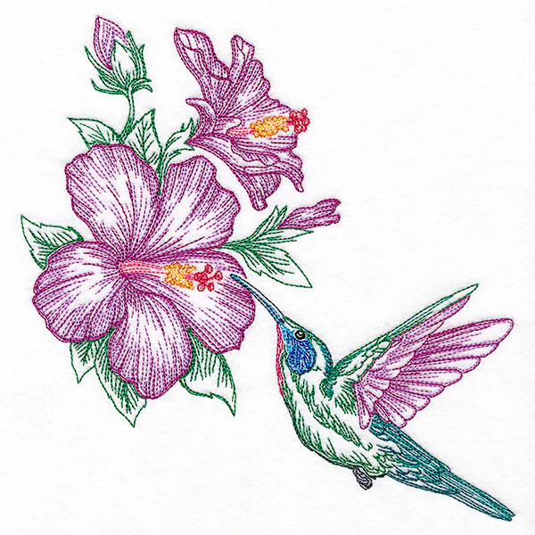 Contours of Beauty Hummingbird & Hibiscus - Image 3