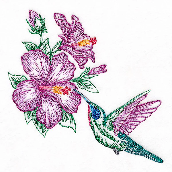Contours of Beauty Hummingbird & Hibiscus - Image 5
