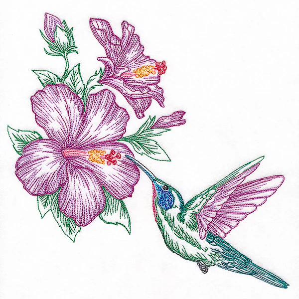 Contours of Beauty Hummingbird & Hibiscus - Image 9
