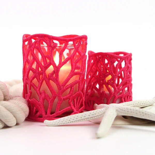 Coral Splash Candle Wrap (Lace) - Image 6