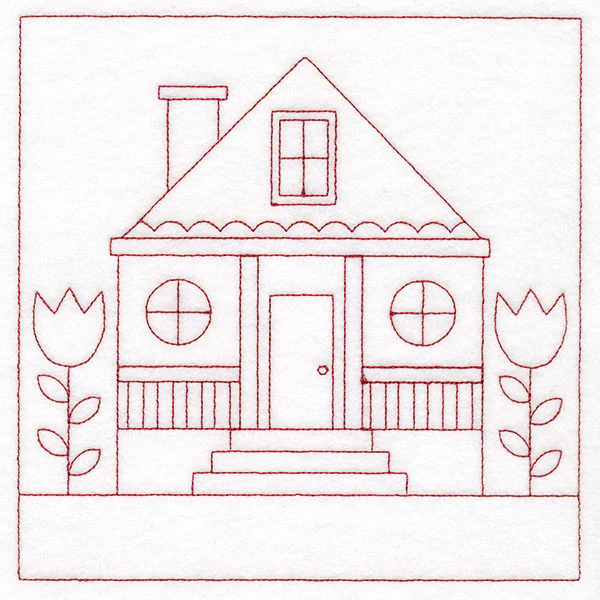 Cottage Nostalgia Quilting - House with Tulips (Double Run) - Image 3