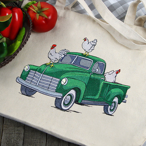 Country Chickens Retro Truck - Image 2