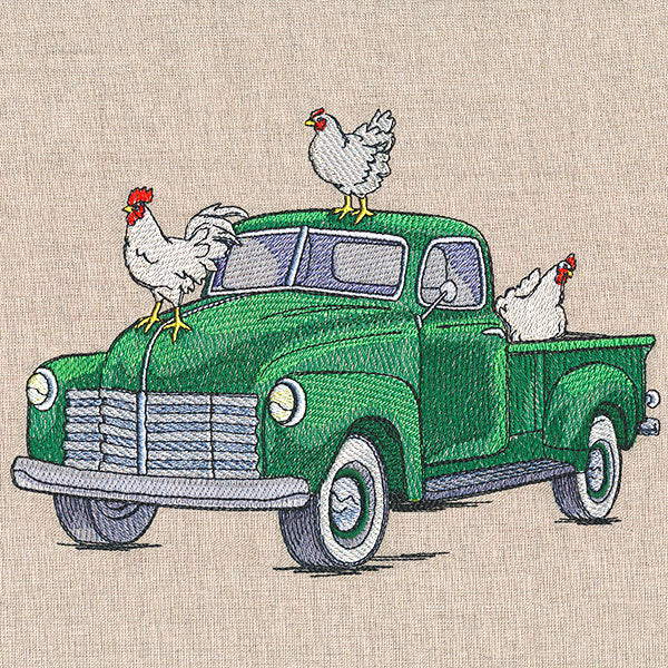 Country Chickens Retro Truck - Image 3