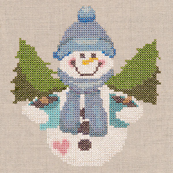 Country Christmas Snowman - Christmas Trees (Cross Stitch) - Image 2