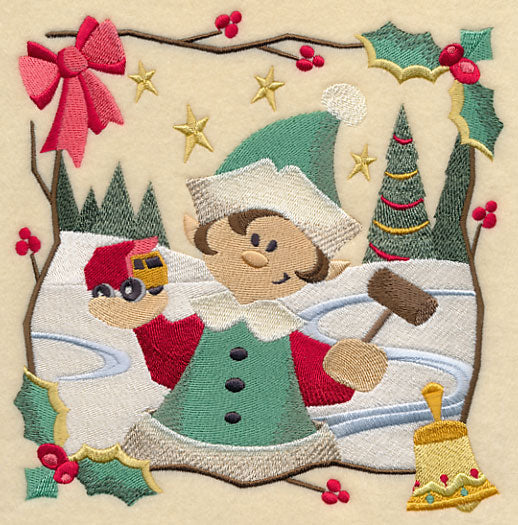Country Christmas Square - Boy Elf - Image 2