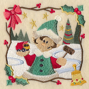 Country Christmas Square - Boy Elf - Image 5