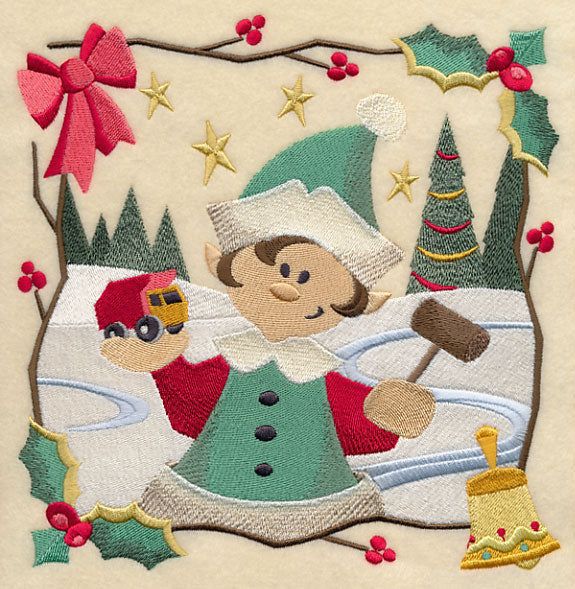 Country Christmas Square - Boy Elf - Image 6