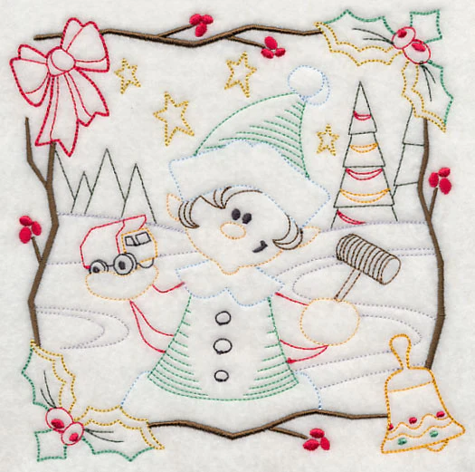 Country Christmas Square - Boy Elf (Vintage) - Image 2