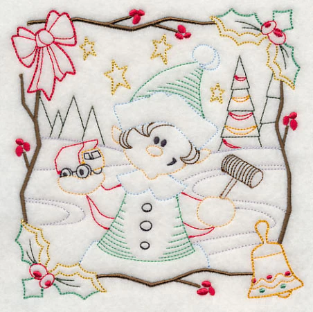 Country Christmas Square - Boy Elf (Vintage) - Image 3