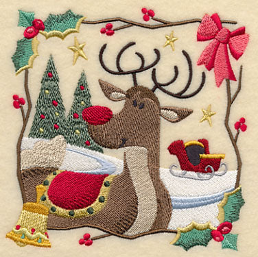Country Christmas Square - Rudolph - Image 4