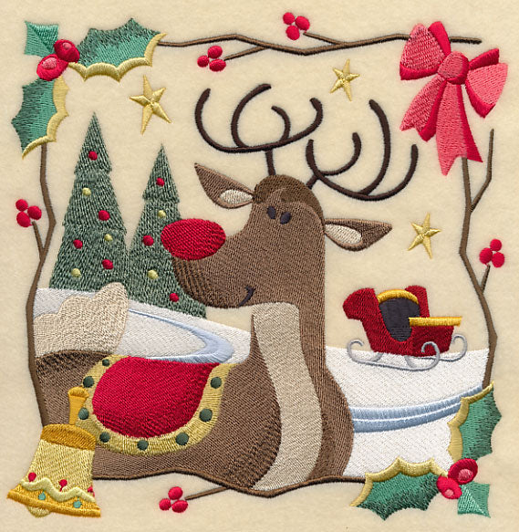 Country Christmas Square - Rudolph - Image 6